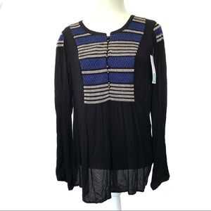 NWT Daniel Rainn Tamara Embroidered Blouse